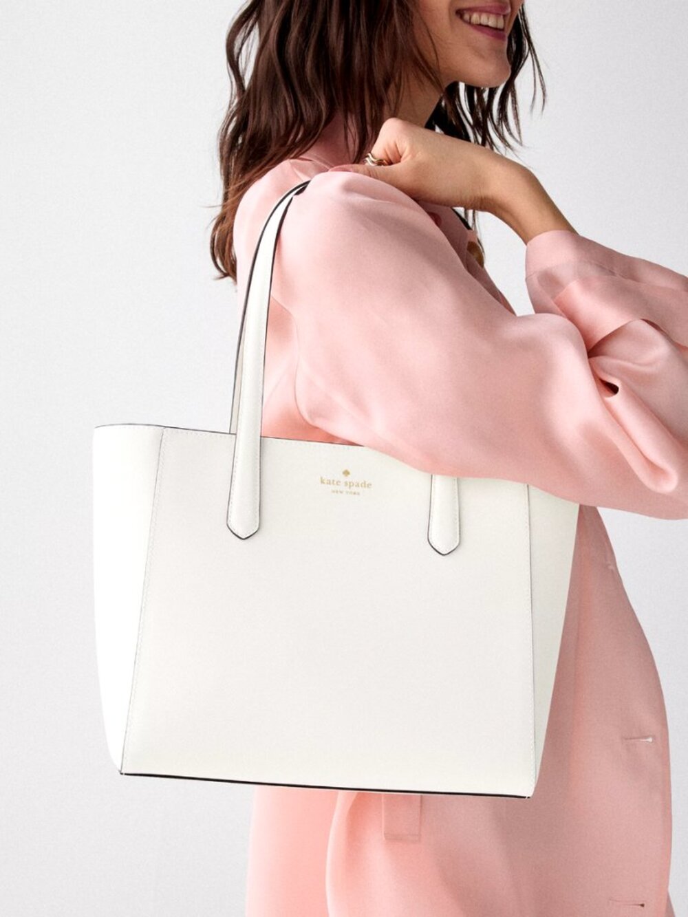 New Kate Spade New York Gwen Tote Bag Saffiano Meringue